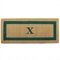 Nedia Home Nedia Home 02077X Single Picture - Green Frame 24 x 57 In. Heavy Duty Coir Doormat - Monogrammed X O2077X